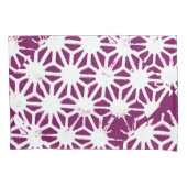 桑と白の幾何学模様 枕カバー (正面)