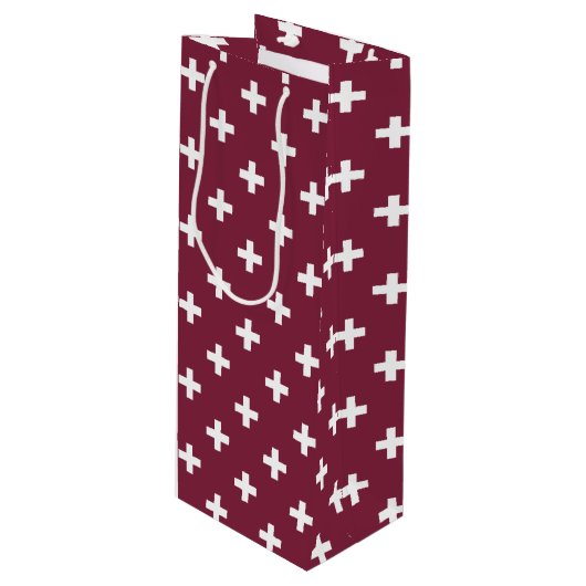 桑に白いポルカが乗る ワインギフトバッグ (正面アングル)
