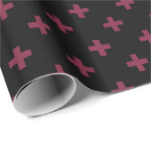 桑の実が黒に交差する ラッピングペーパー (ロールコーナー)