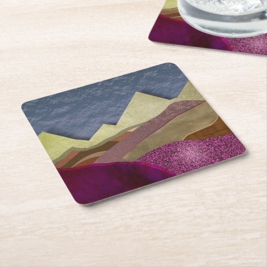 桑の山 スクエアペーパーコースター (アングル)