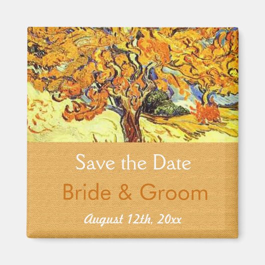 桑の木のセーブザデートマグネットヴィンテージ マグネット (正面)