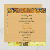 桑の木のビンテージの結婚式招待状。 招待状 (正面/裏面)