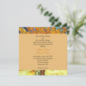 桑の木のビンテージの結婚式招待状。 招待状 (スタンド正面)