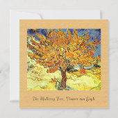 桑の木のビンテージの結婚式招待状。 招待状 (裏面)