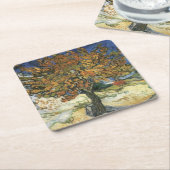桑の木バイファンゴッホ スクエアペーパーコースター (アングル)