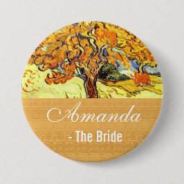 桑の木、ビンセント・ヴァン・ゴッホ。結婚嫁 缶バッジ