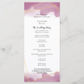 桑の水色金ゴールド幾何線結婚の プログラム (裏面)