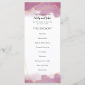 桑の水色金ゴールド幾何線結婚の プログラム (正面)