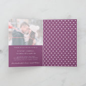 桑の白い文字のハート写真は折り結婚畳まれた 招待状 (内部)