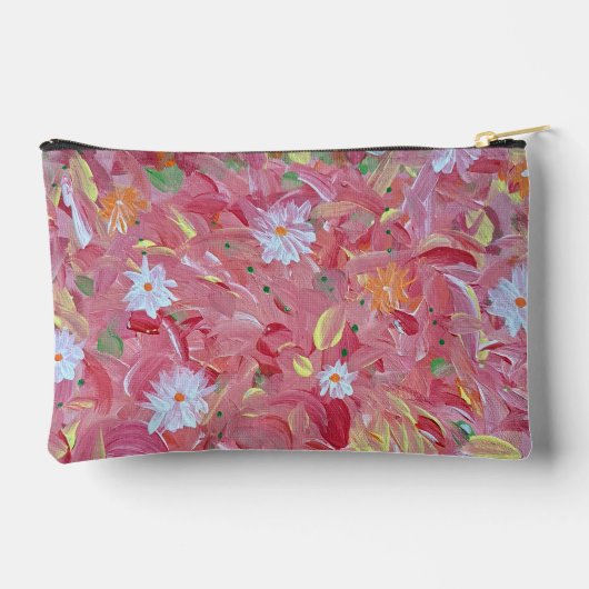 桑の赤いフローラアクセサリーポーチ アクセサリーポーチ (裏面)