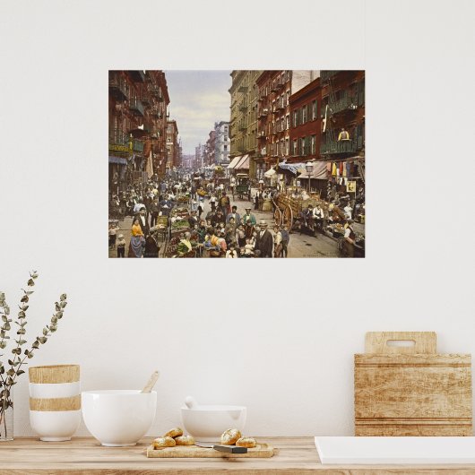 桑の通りマーケットニューヨークシティ1900 ポスター (キッチン)