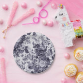 桑ブルーパープルフローラトイレNo.3 ペーパープレート (パーティー)