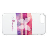 桑水色バタフライパーソナライズされた Case-Mate iPhoneケース (裏面(横))