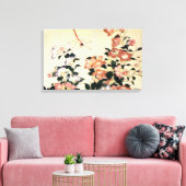 桔梗・北斎・ベルフラワー・トンボ・北斎・浮世絵 キャンバスプリント (インサイチュ (リビング))