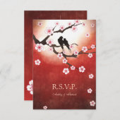桜および愛鳥RSVP 出欠カード (正面/裏面)