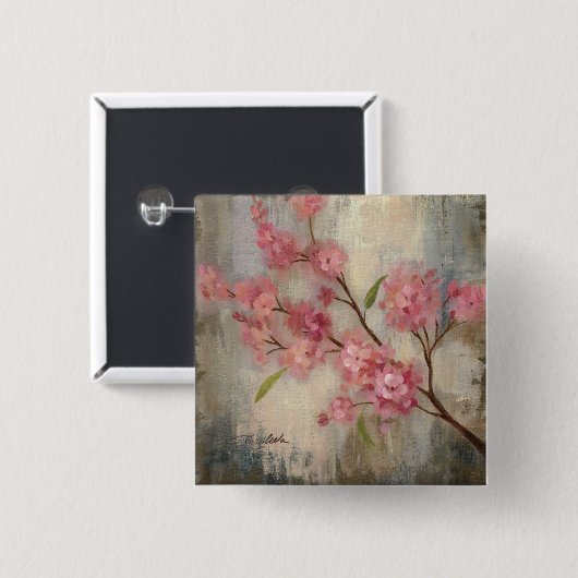 桜および枝 缶バッジ (正面&裏面)