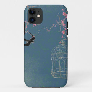 桜および鳥かご iPhone 11 ケース