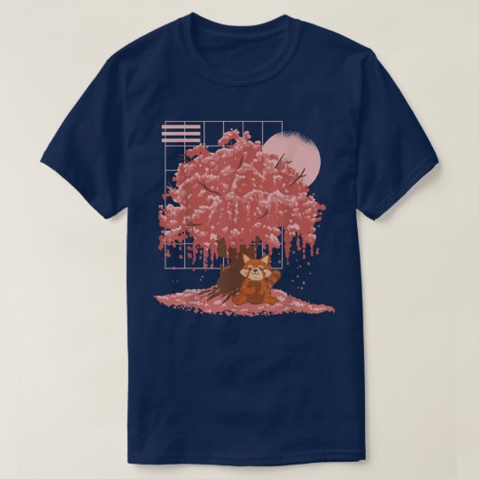 桜かわいいパンダベア日本のさくらんぼブロッサムT Tシャツ (デザイン正面)