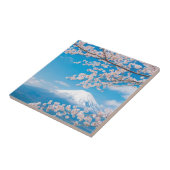 桜が付いている富士山の眺め タイル (側面)