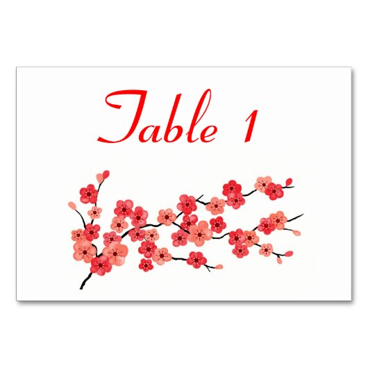 桜が付いている座席表 テーブルナンバー (正面)