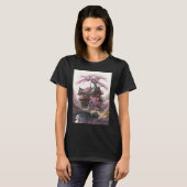 桜が描かれた古い日本の城 Tシャツ (正面フル)