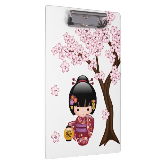 桜こけし人形 – かわいい日本の芸者ガール クリップボード (右)