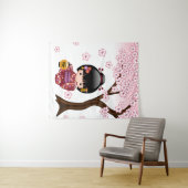 桜こけし人形 – かわいい日本の芸者ガール タペストリー (インサイチュ(横))