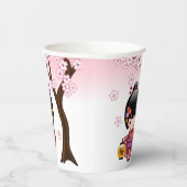 桜こけし人形 – かわいい日本の芸者ガール 紙コップ (右)