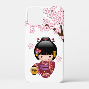 桜こけし人形 – かわいい日本の芸者ガール iPhone 12 MINI ケース