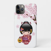 桜こけし人形 – かわいい日本の芸者ガール Case-Mate iPhoneケース (裏)