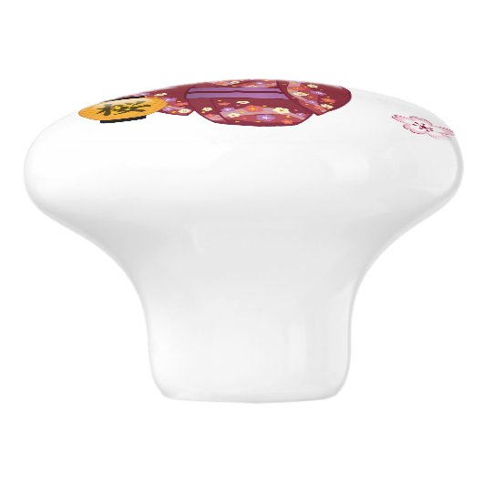 桜こけし人形-かわい日本のい芸者娘 セラミックノブ (側面)