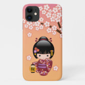 桜こけし人形 – 桃の芸者娘 Case-Mate iPhoneケース (裏面)