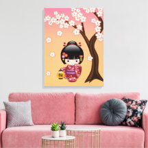 桜こけし人形 - 桃色の芸者さん