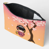 桜こけし人形 – 芸者ガールオンピーチ アクセサリーポーチ (見開き)