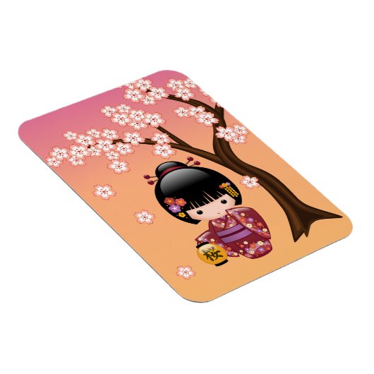 桜こけし人形 – 芸者ガールオンピーチ マグネット (右側)