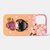 桜こけし人形 – 芸者ガールオンピーチ Case-Mate iPhoneケース (裏面 (横))