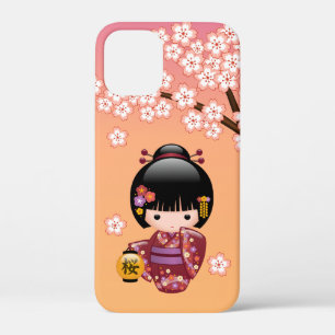 桜こけし人形 – 芸者ガールオンピーチ iPhone 12 MINI ケース