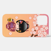 桜こけし人形 – 芸者ガールオンピーチ Case-Mate iPhoneケース (裏面 (横))