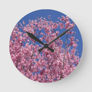 桜さくらんぼが咲き乱れる ラウンド壁時計