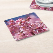 桜さくらんぼが日光にキスする花 スクエアペーパーコースター (アングル)
