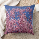 桜さくらんぼが青に咲く クッション (ブランケット)