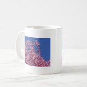 桜さくらんぼが青に咲く コーヒーマグカップ (正面左)
