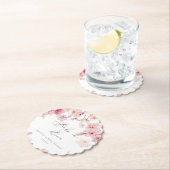 桜さくらんぼの花のベビー開花の赤ちゃんシャワー ペーパーコースター (インサイチュ)