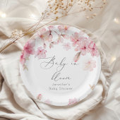 桜さくらんぼの赤ちゃんシャワー ペーパープレート
