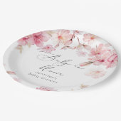 桜さくらんぼの赤ちゃんシャワー ペーパープレート (アングル)