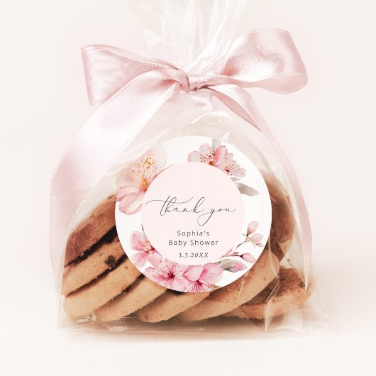 桜さくらんぼの赤ちゃんシャワー ラウンドシール