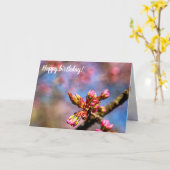 桜さくらんぼツリーの芽。春 カード (黄色い花)