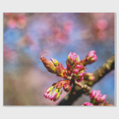 桜さくらんぼツリーの芽。春 ラッピングペーパー (フラット)