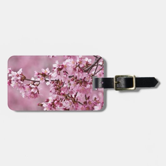 桜さくらんぼフローズパステルピンクレイヤーズ ラゲッジタグ (正面横)
