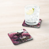 桜さくらんぼブロッサムガーデン神社池日本の コースター (右側)